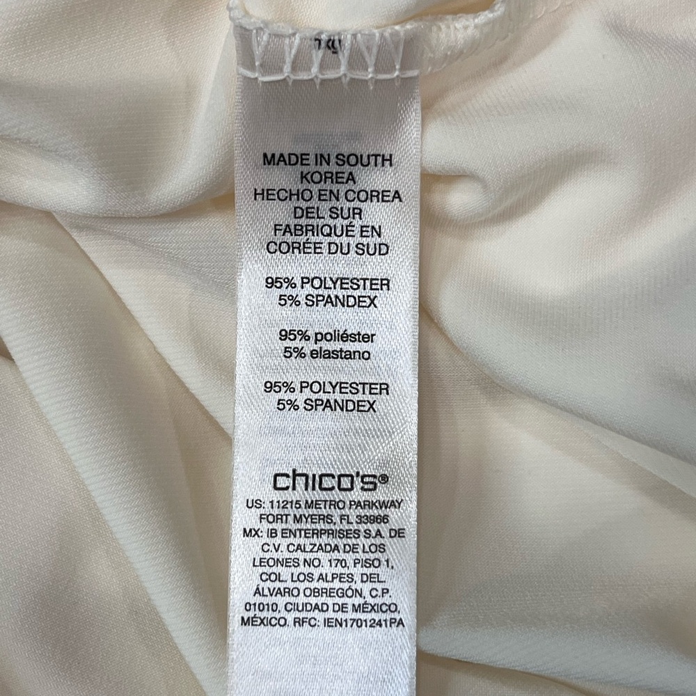 NWT Chico’s Lily Scoop Neck 3/4 Sleeve Basic Knit Top Modern Ecru Size 2 (L/12) - Picture 8 of 11